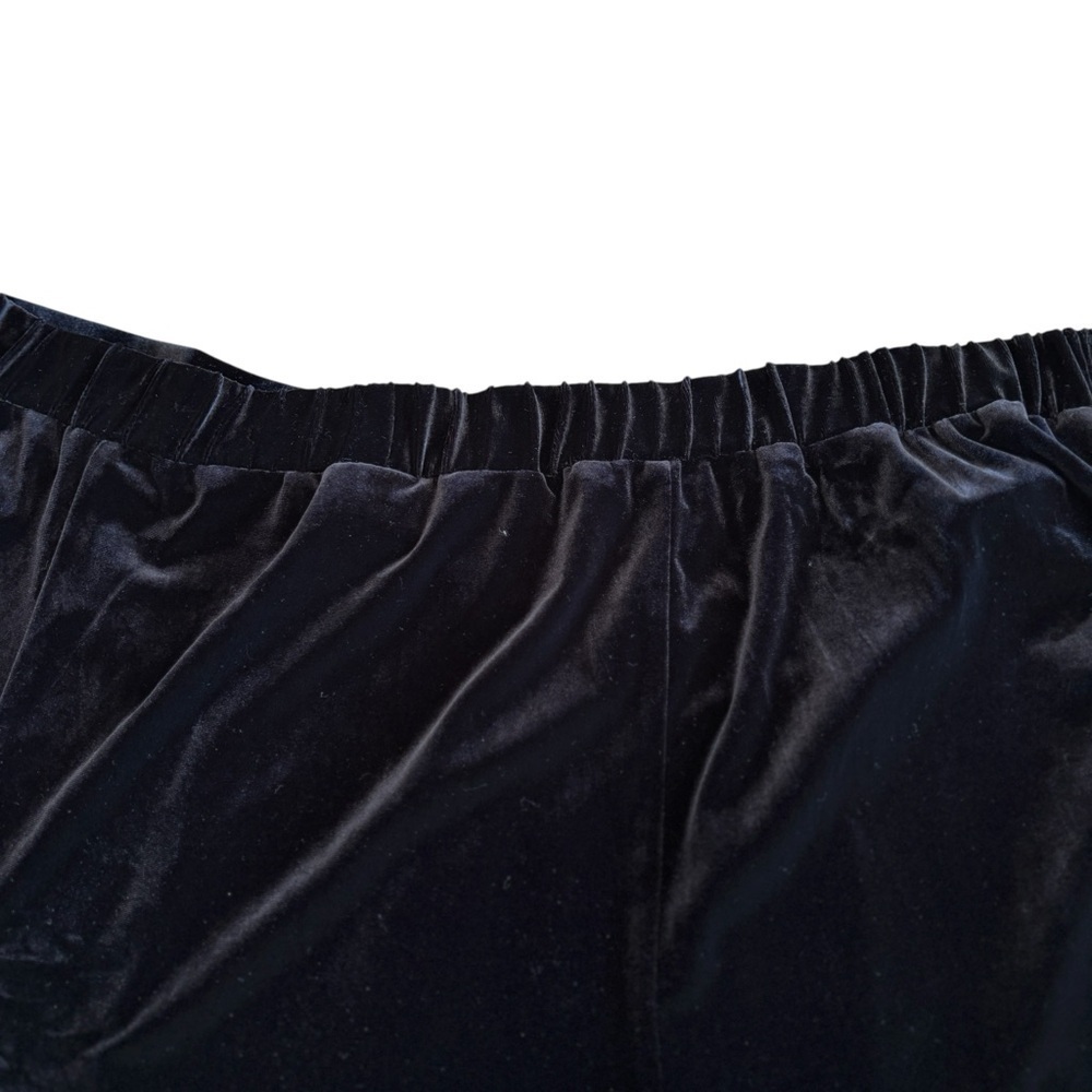 Studio 1940 Black Velour Velvet Stretchy Skirt Plus Size 30 / 32 W Midi Flare - Picture 4 of 12